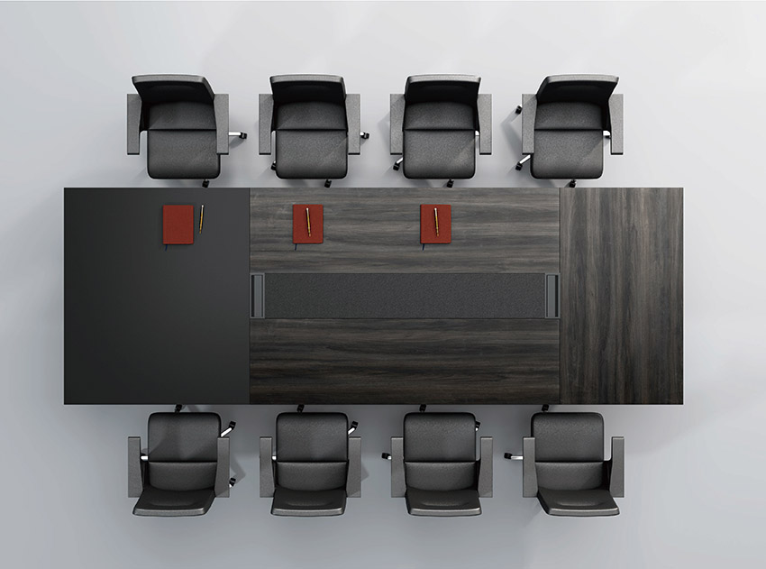 現代高檔長條10人油漆實木會議桌