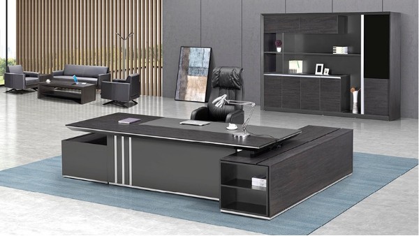 現代時尚高端板式老板辦公桌椅 大班臺