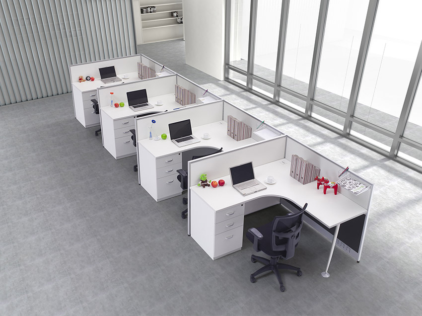 簡(jiǎn)約1型轉(zhuǎn)角四人屏風(fēng)辦公桌隔斷 屏風(fēng)工作位 屏風(fēng)卡位廠家價(jià)格定做