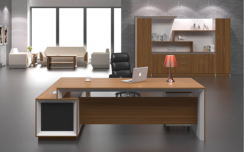 現代時尚板式老板辦公桌大班臺