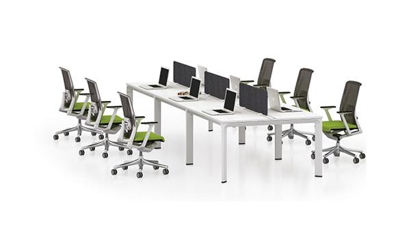 時(shí)尚簡(jiǎn)約六人板式屏風(fēng)隔斷辦公桌工作卡位