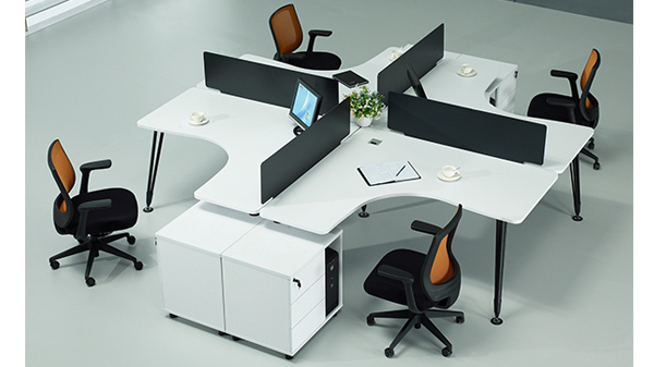 白色簡約十字型四人屏風辦公桌隔斷工作卡位 白色簡約十字型四人屏風辦公桌隔斷工作卡位