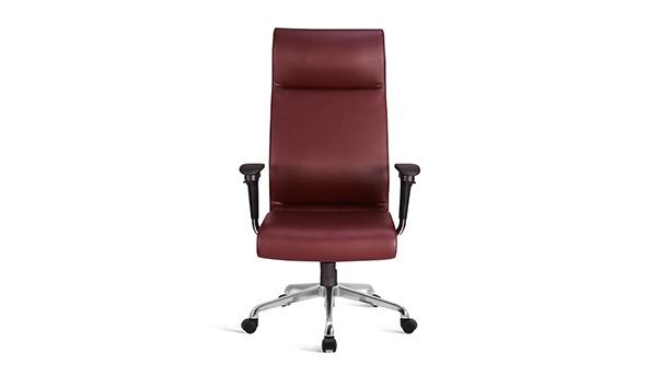 紅色升降調節(jié)高度真皮老板椅帶輪子扶手價格