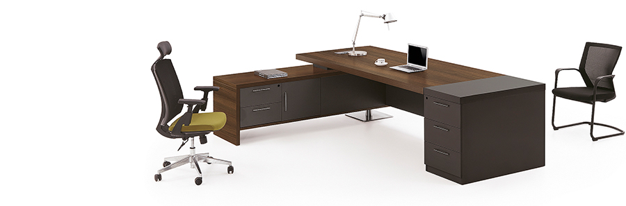 現(xiàn)代時尚L型老板辦公桌椅大班臺